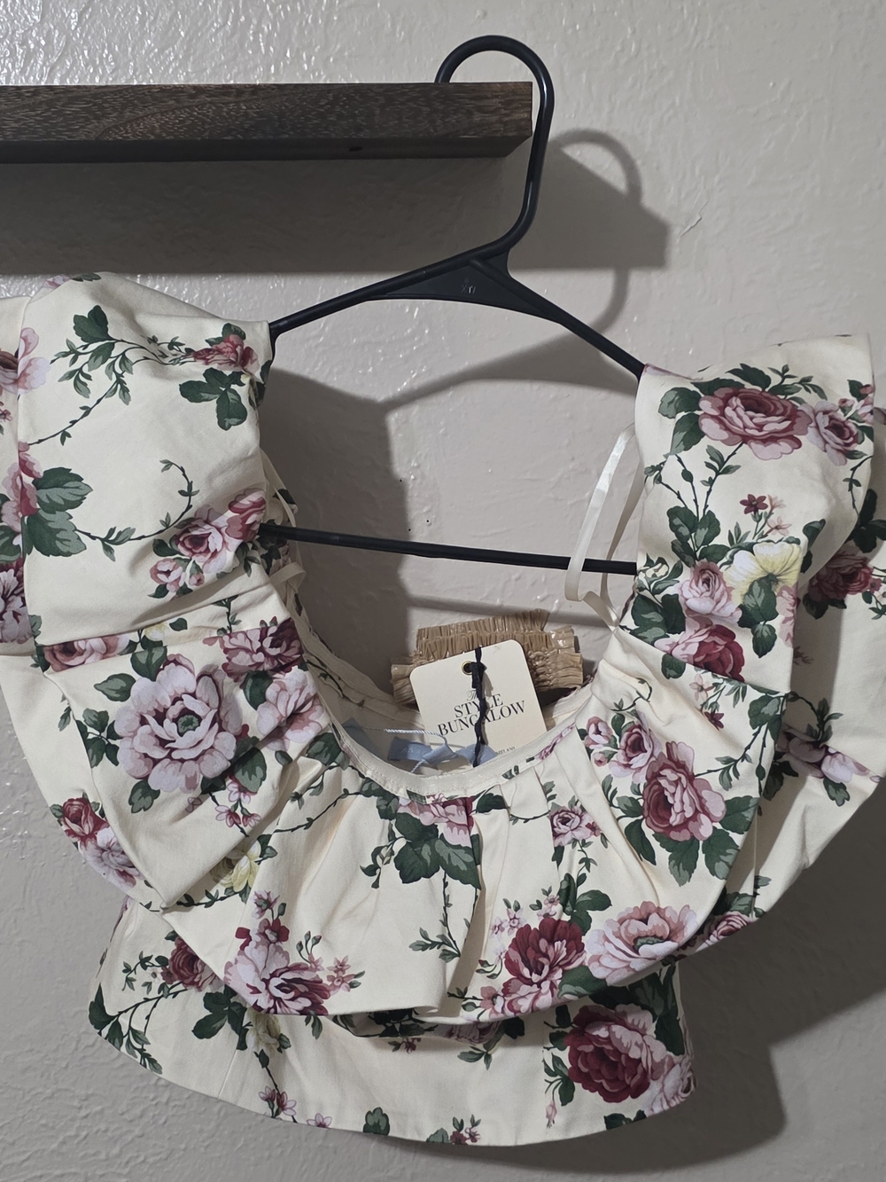 Antonio‎ Melani x The Style Bungalow Floral Ruffle Top NWT Size 0 Off Shoulder - Picture 7 of 8